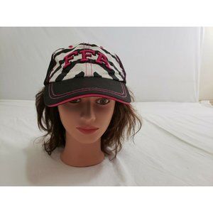 FFA Black White Pink Zebra Print Trucker Hat Baseball Cap One Size Adjustable